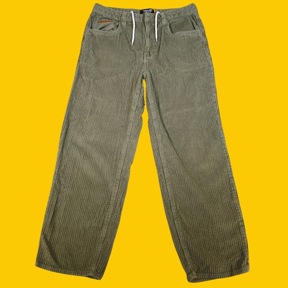 Monet Skateboards Corduroy Pants Mens 33 Olive Green Wide Leg Skate Streetwear